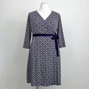 Lularoe Michelle Purple Geometric Wrap Dress NWT